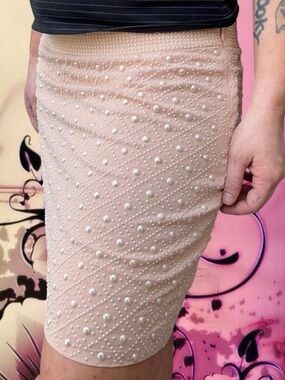 NWOT pearl embellished mini skirt - gregory, sz 40 (8/md), orig. $289